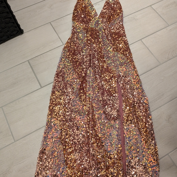 Free People Glitter & Gold Sequin Maxi Dress - Picture 5 of 10